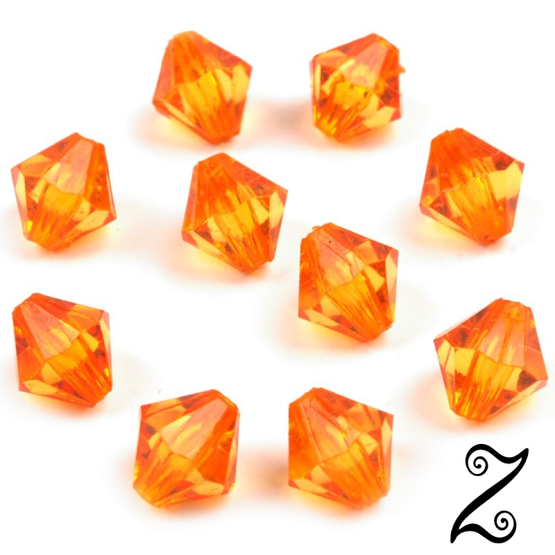 Broušené, oranžová, 8 mm (50ks)