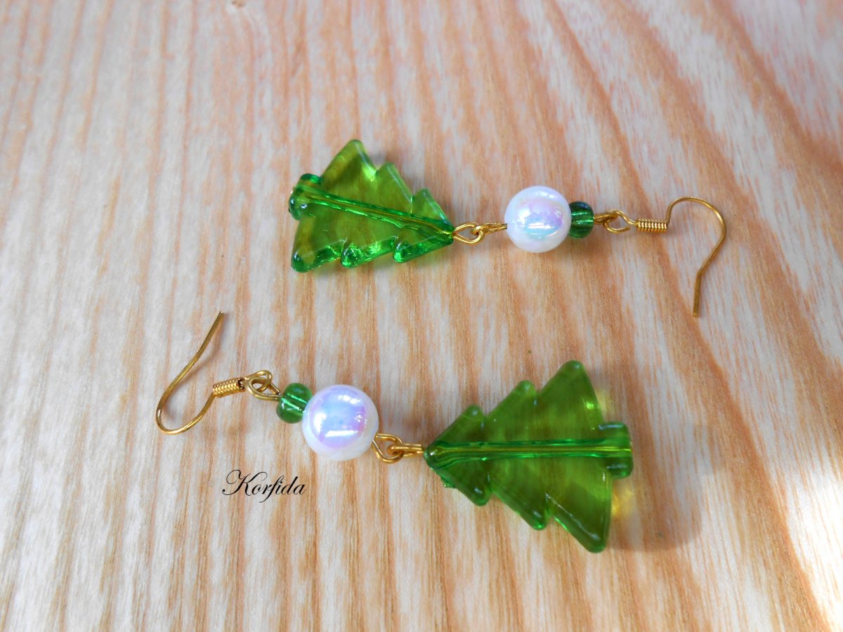 Náušnice zelené stromečky (1218/15)