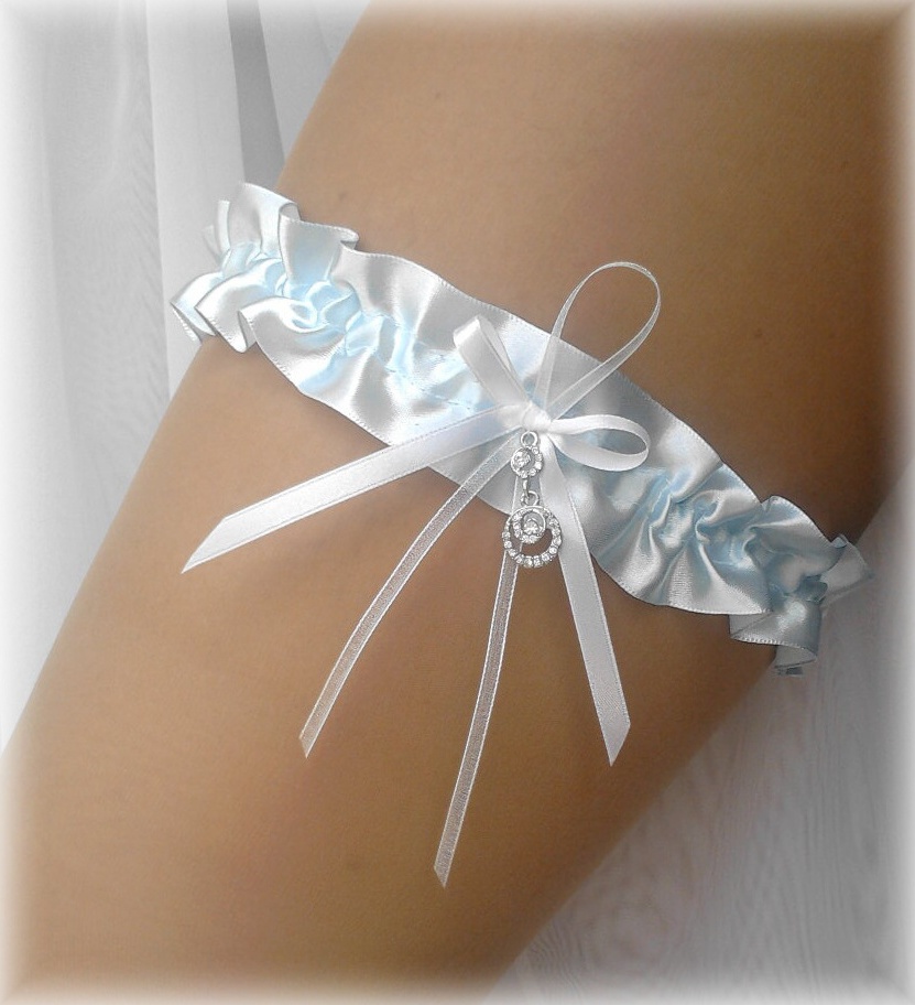  PODVAZEK - modrý / štras