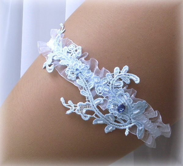 PODVAZEK - krajkový - korálkový