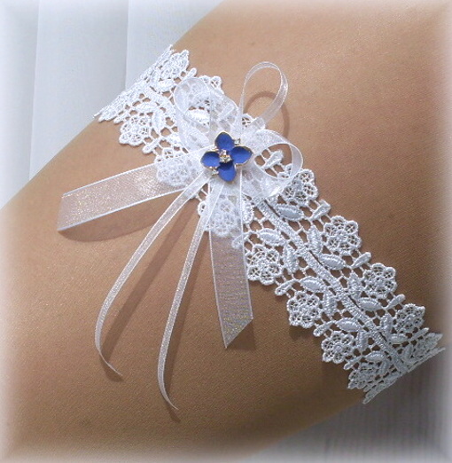 Podvazek - čtyřlístek svatební krajkový 