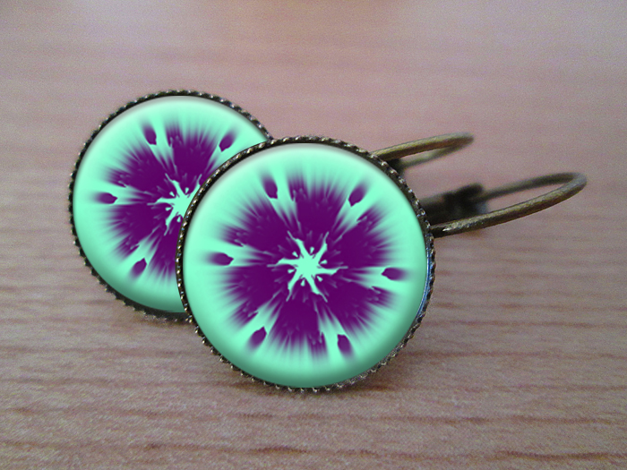 VINTAGE VISACÍ NÁUŠNICE -Pohlcující fialová