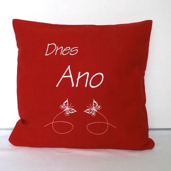 Komunikační polštářek "DNES ANO-DNES NE"- červený