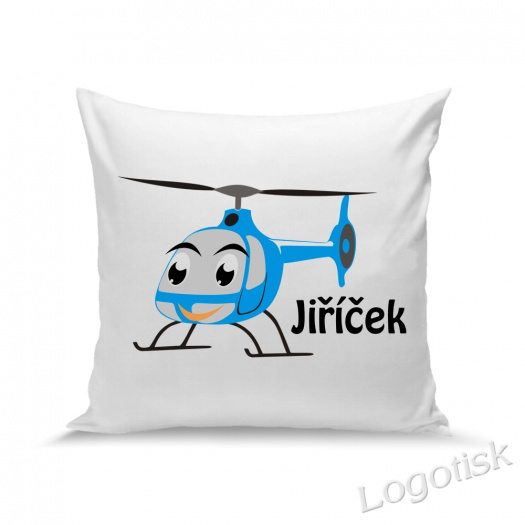 Polštářek pro kluky Helikoptéra se jménem