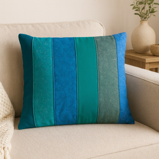 Patchworkový povlak na polštář Barvy moře