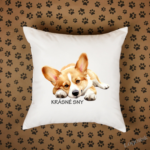 Polštář pejsek Corgi - KRÁSNÉ SNY
