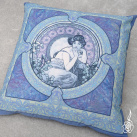 Polštář Alfons Mucha - Topaz modrý