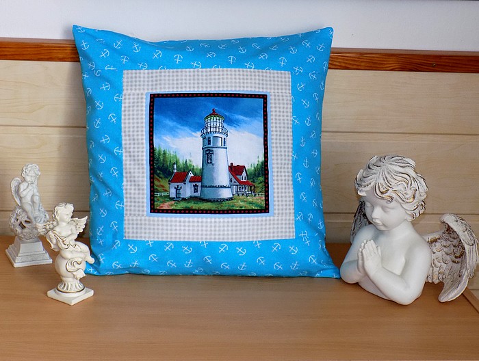 Dekorační polštářek s námořním motivem, 40x40cm