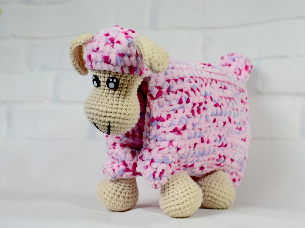 Polštářek ovečka růžová