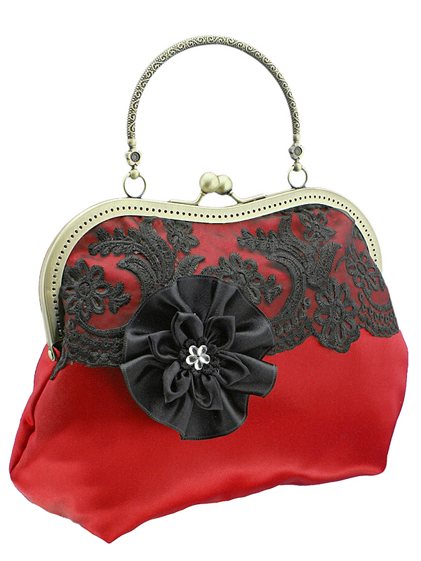 Dámská společenská kabelka červená 1041