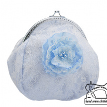 Svatební kabelka modrá , kabelka pro nevěstu 1495C