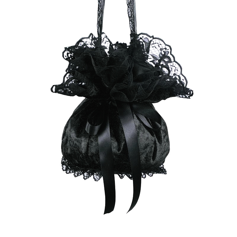 Společenská kabelka černá pompadůrka 0150