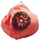 Společenská dámská kabelka červená 12702