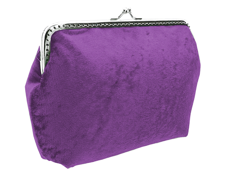 Sametová fialová společenská kabelka 0470B