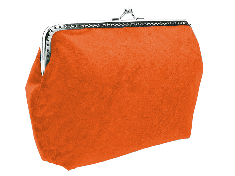 Sametová oranžová společenská kabelka 0470E