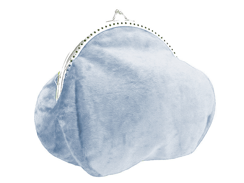 Společenská kabelka sametová modrá 0506-02