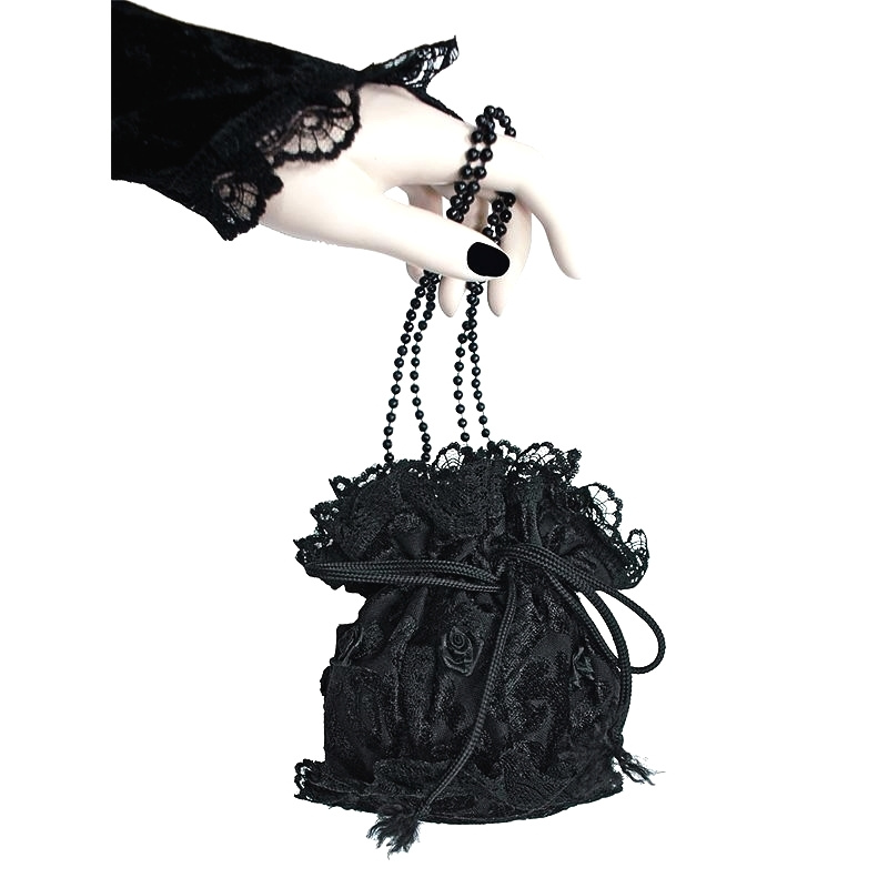 Sametová kabelka pompadůrka černá 0075