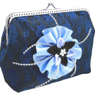 Dámská společenská kabelka modrá 0996A
