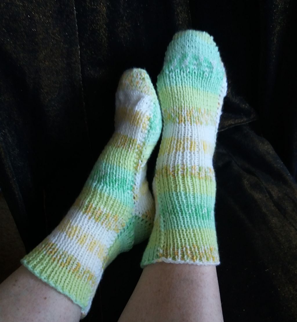 Pletené ponožky zelený melír