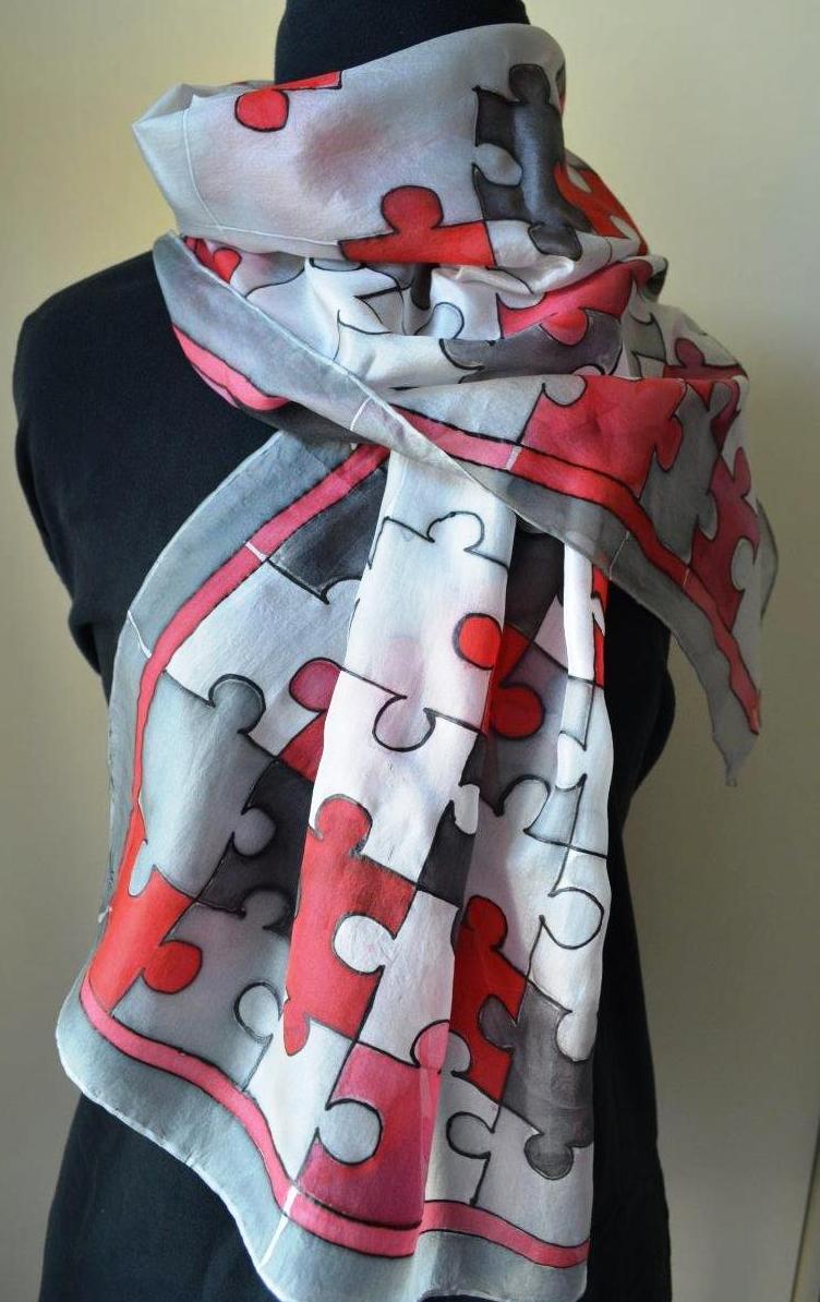 Červeno-černo-bílé puzzle