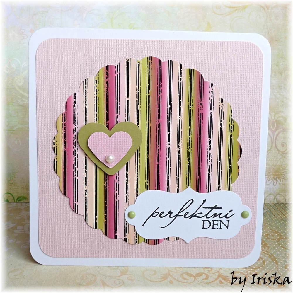 Přání srdíčkové růžové