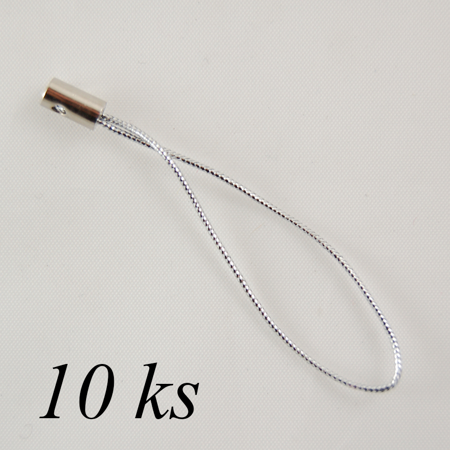 Poutko na mobil, stříbrná barva 10ks (41 0009)