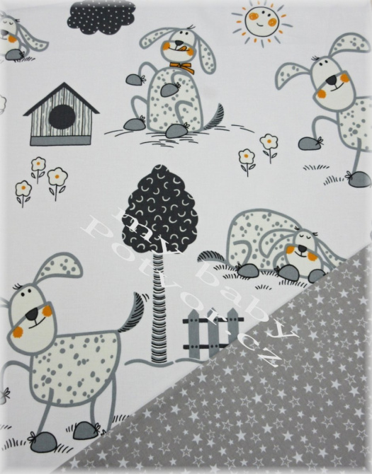 Povlečení do postýlky 110x125, 35x55 Pejsci hvězdičky