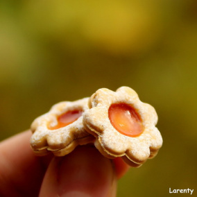 Linecká kytka (oranžová, pecky)