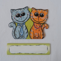 Cedulka na dveře-dvě kočičky