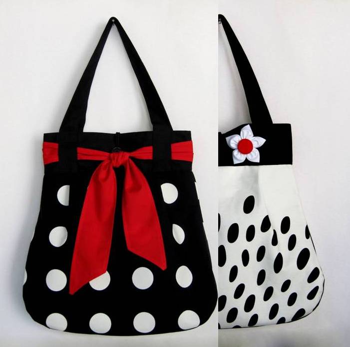 Černobílá s oválky OBOUSTRANNÁ taška 2v1 