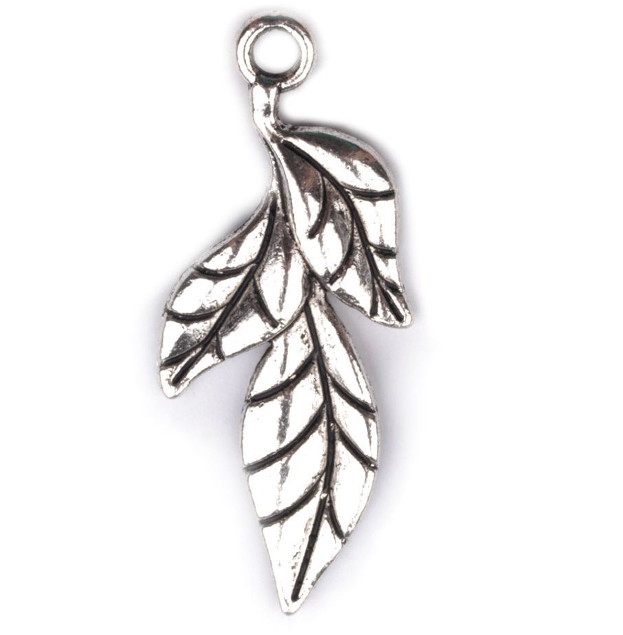 Přívěsek lístky 16x40mm - 2ks - platina