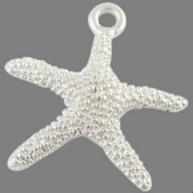 Přívěsek mořská hvězda - 5ks - stříbrná