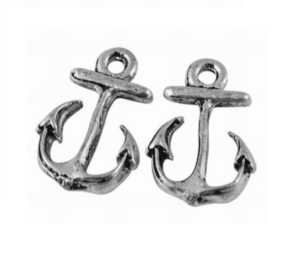 Přívěsek kotva 16x11x2 mm starostříbrný - 2ks