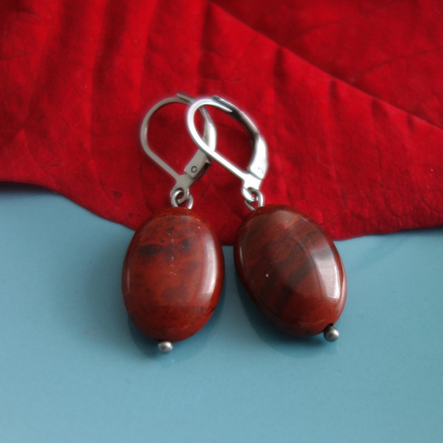 ocelové náušnice  JASPIS