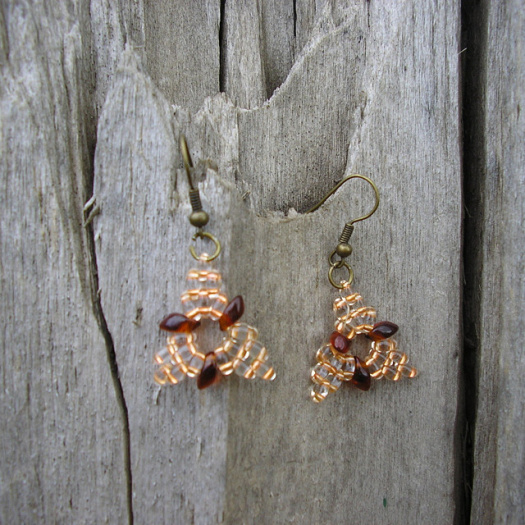 náušnice trojúhelník oranž