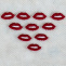 Vyšívané pusinky na panenky červené 1,5 cm