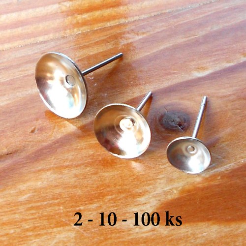 Puzetky s Jamkou 8mm - 10ks - Nerezová Ocel