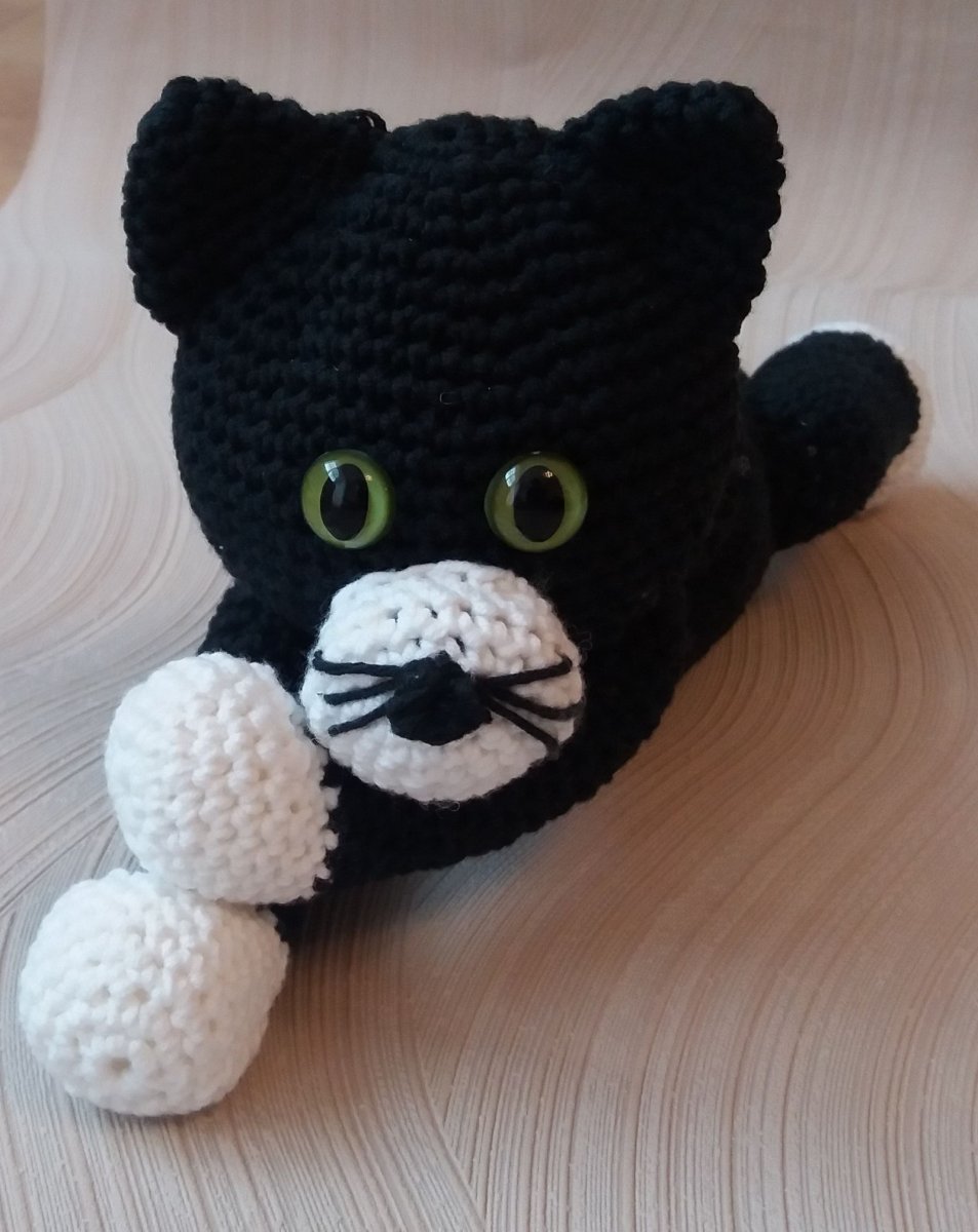 NÁVOD - Háčkovaný Kocourek Černoušek