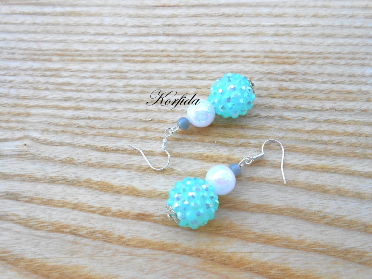 Náušnice tyrkysové AB efekt (481/16)