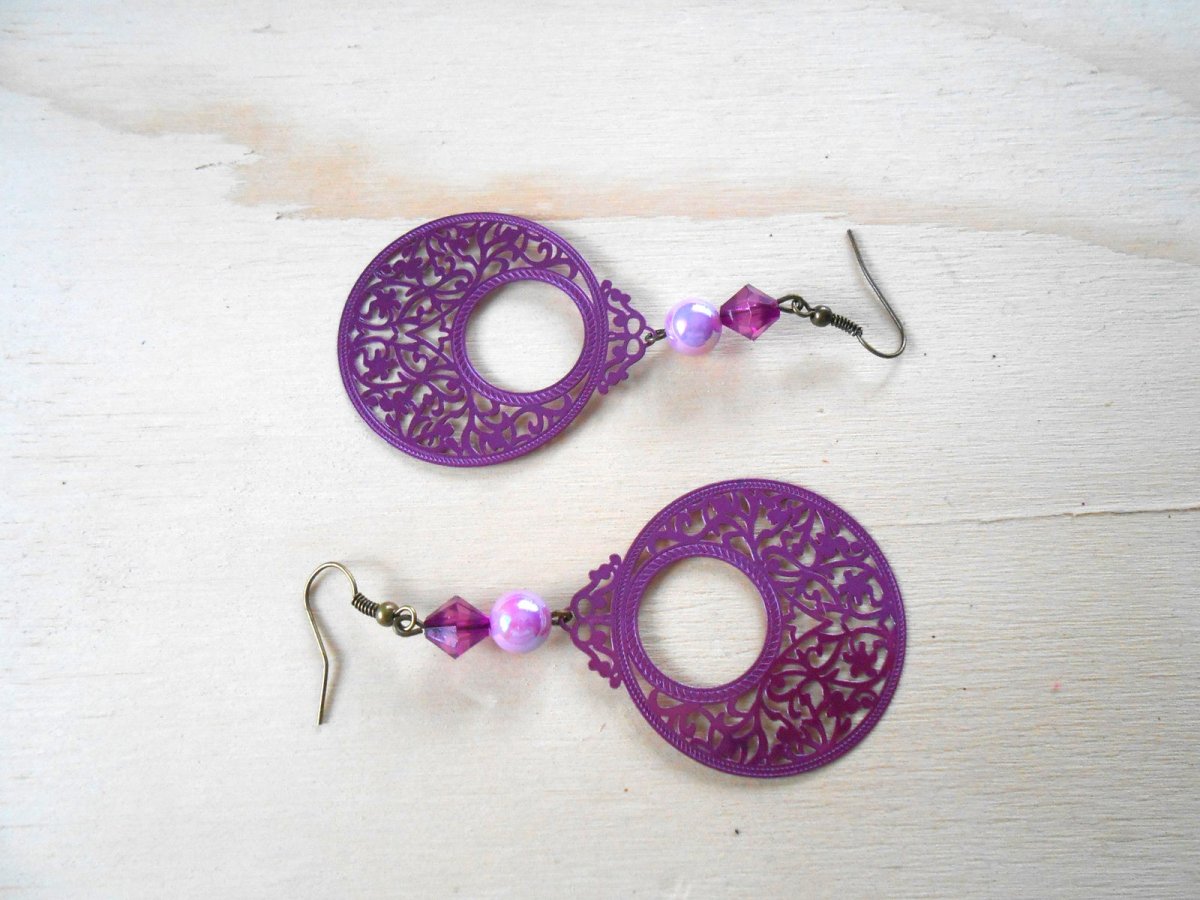Náušnice do fialova