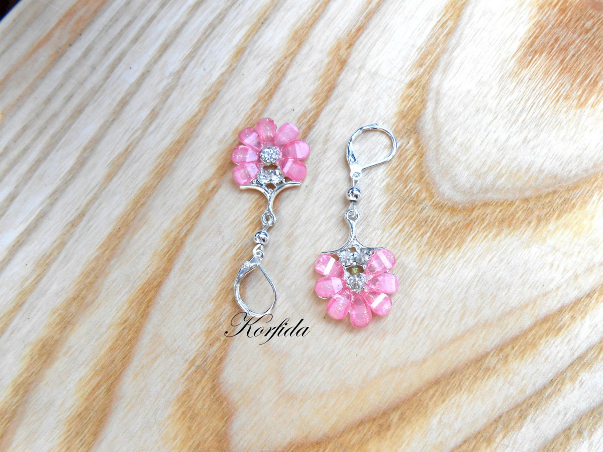 Náušnice kytičky růžové 