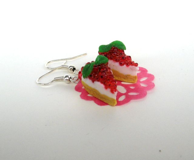 Rybízový zákusek - náušnice