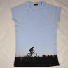Cyklista v trávě - sv. modro-černé dámské triko XL