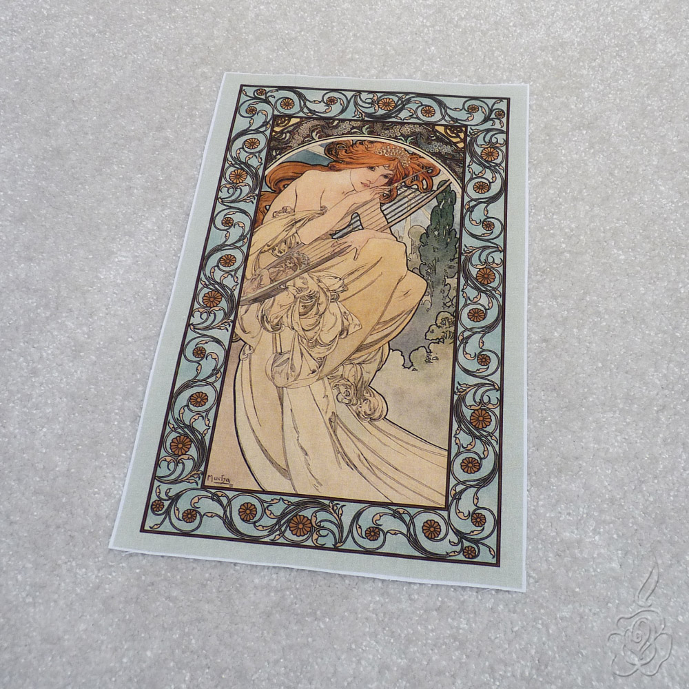 Bavlněný panel Alfons Mucha - Alegorie hudby