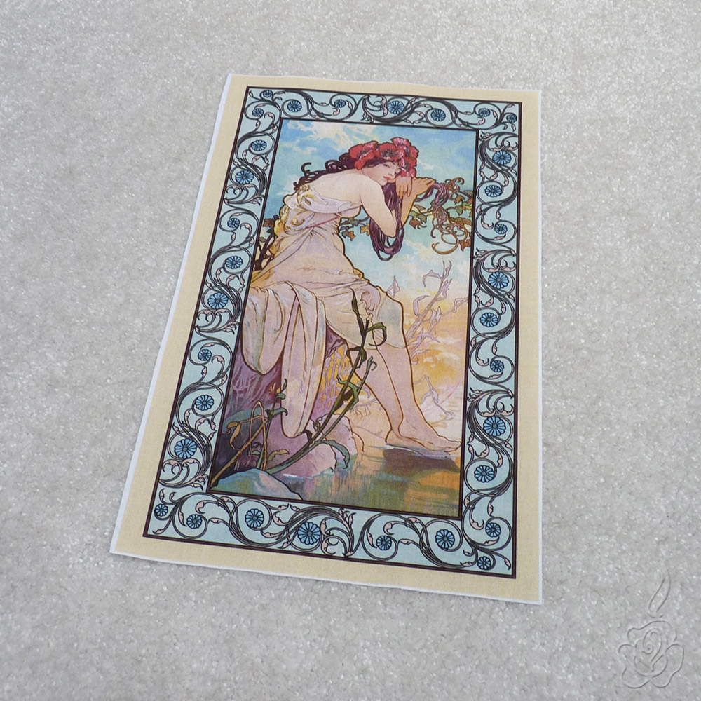 Bavlněný panel Alfons Mucha - Léto