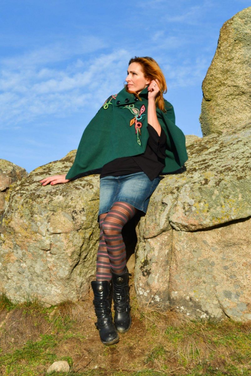 N. L. B. MINI VERDE PONCHO 