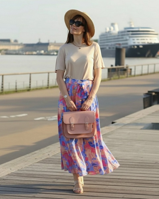 Kožená taška RUBY - starorůžová