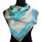 Malovaný hedvábný šátek: Modro-hnědý