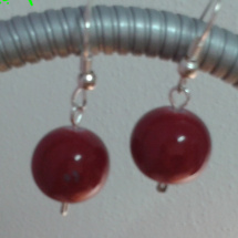 Náušnice - rudé perly