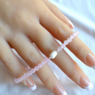 Náramek - MATNÝ RŮŽENÍN*PERLA*STŘÍBRO